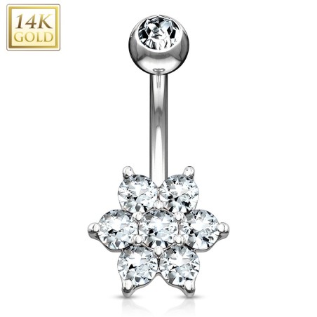 Piercing fleur or pour nombril