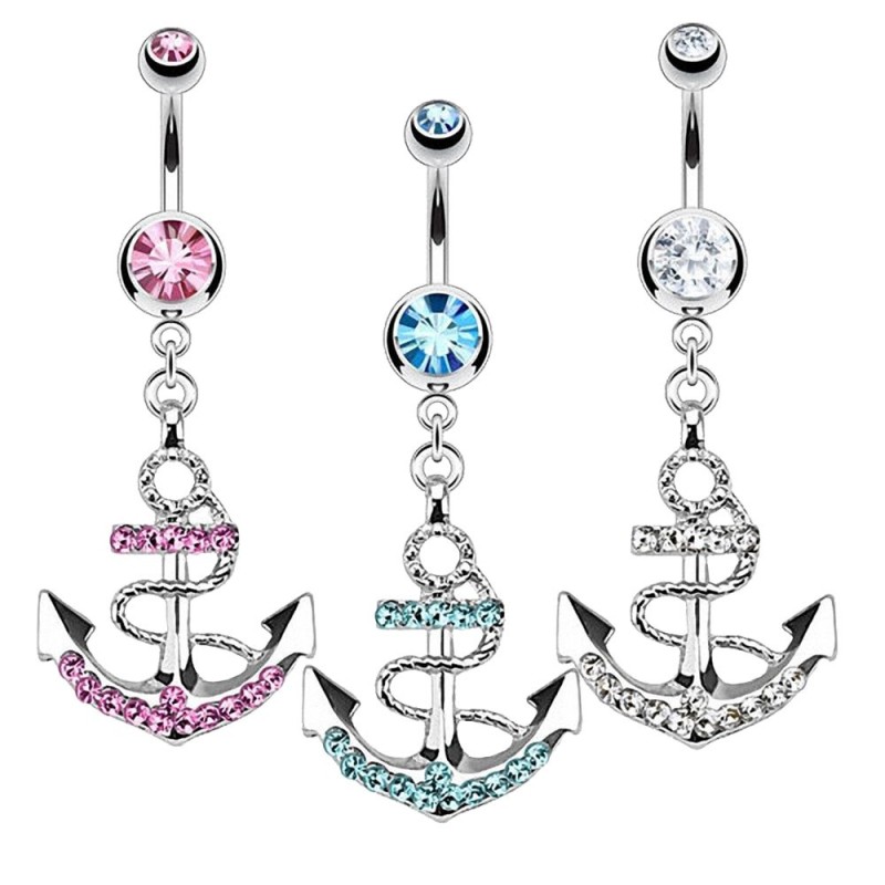 Piercing nombril ancre de bateau pendante