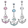 Piercing nombril ancre de bateau pendante