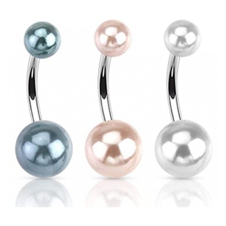 Lot de piercing nombril imitation perles