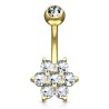 piercing nombril fleur en or 14k